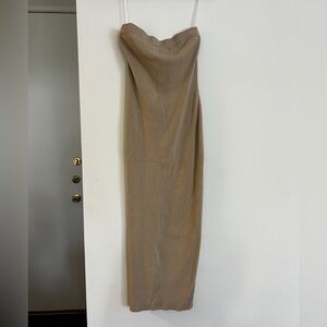 Beige midi dress stretchy comfy